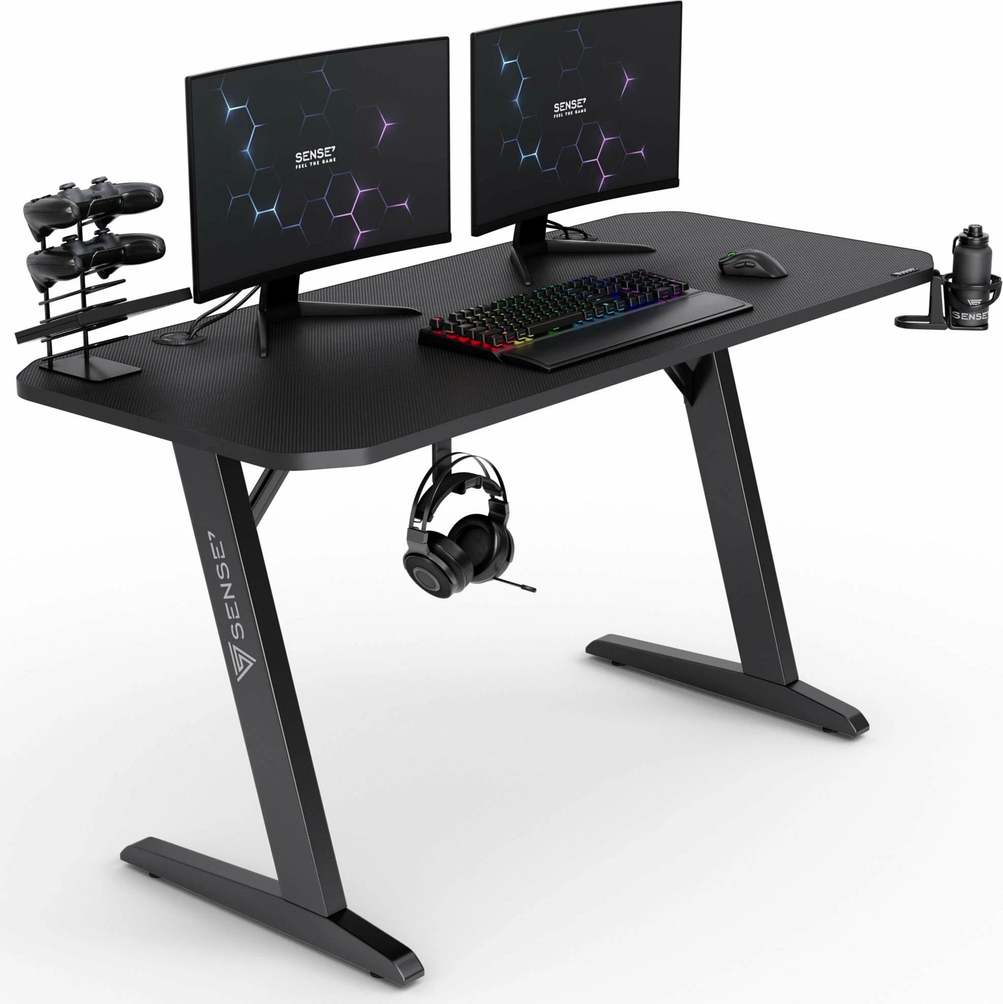 Tavolinë gaming SENSE7 Nomad Basic 140x60 cm, e zezë