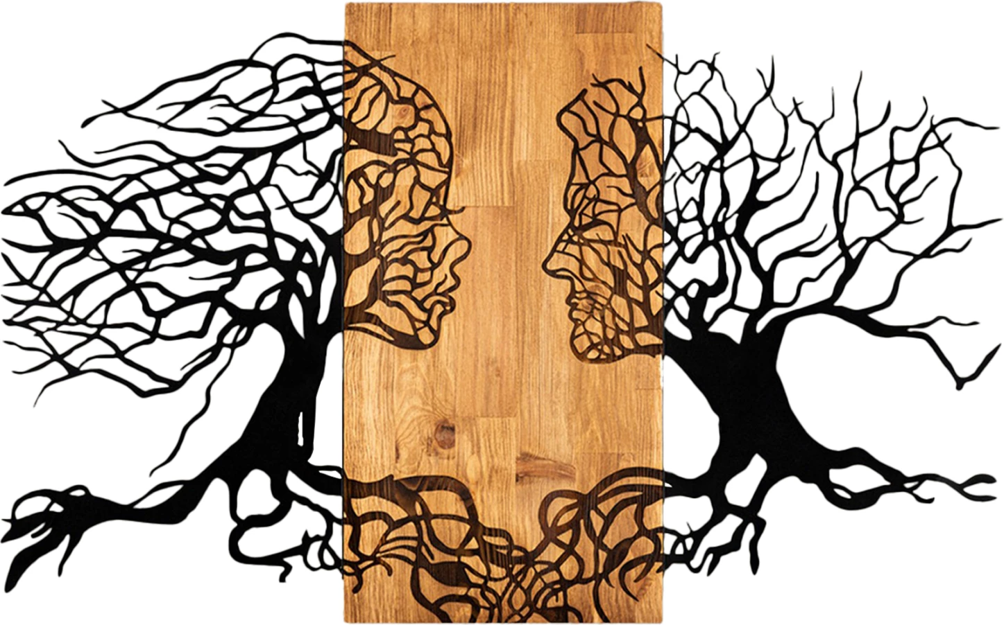 Dekor muri Illusion, metal i zi, dru, 92x3x58cm