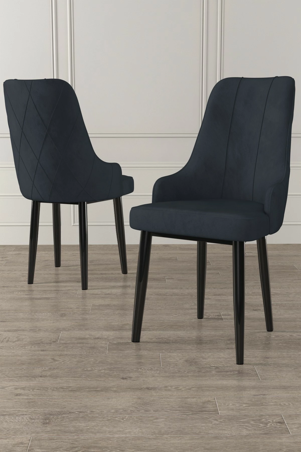 Set karrigash (4 copë) Hanah Home, Trex, antracit, e zezë