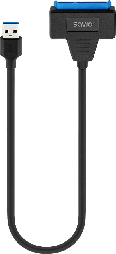 Adapter Savio AK-68, USB-A 3.1 Gen 1 në SATA për disqe 2.5 inç, i zi