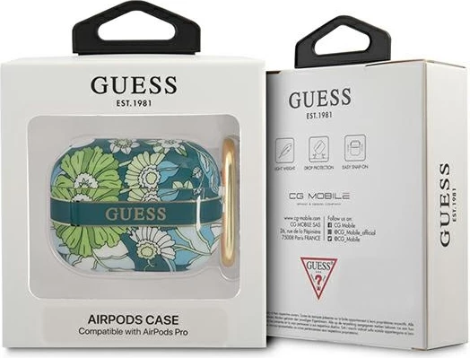 Mbështjellës Guess Flower Strap për AirPods Pro, Gjelbër