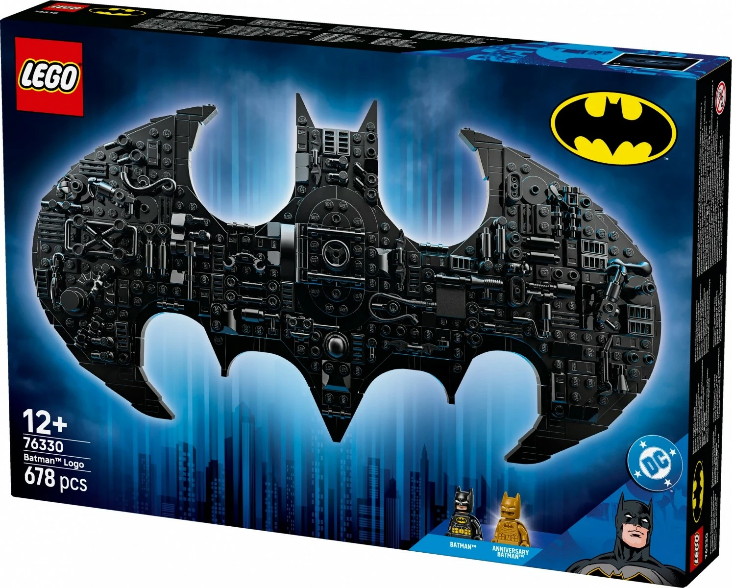 Set blloqe ndërtimi LEGO DC Batman 76330 Batman Logo, 678 copë, 12+, e zezë