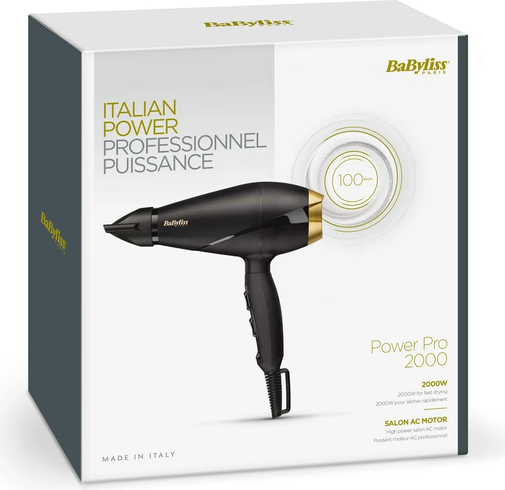 Tharëse për flokë Babyliss, 2000W, e zezë 