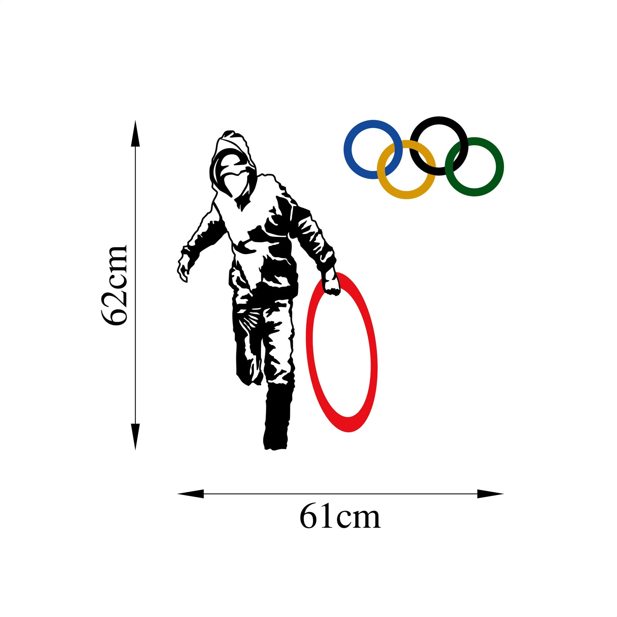 Aksesor dekorativ metalik për mur Wallity, Banksy - 7, shumëngjyrësh, 62x61cm