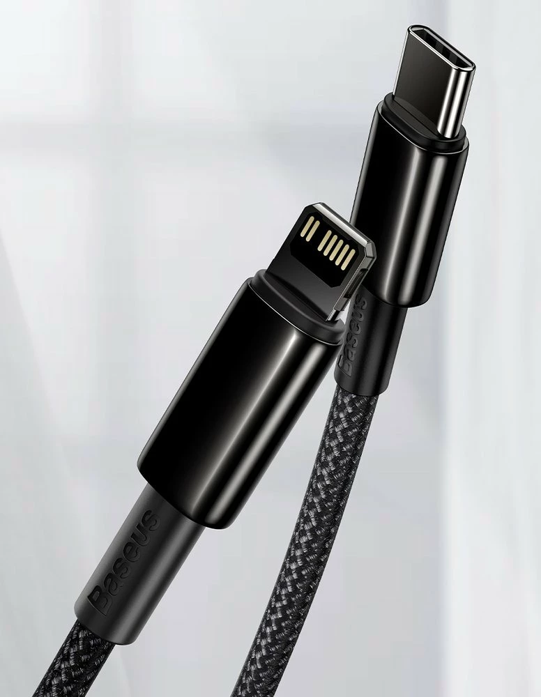 Kabllo Baseus CATLWJ-A01 USB-C në Lightning, 2m, 20W, e zezë
