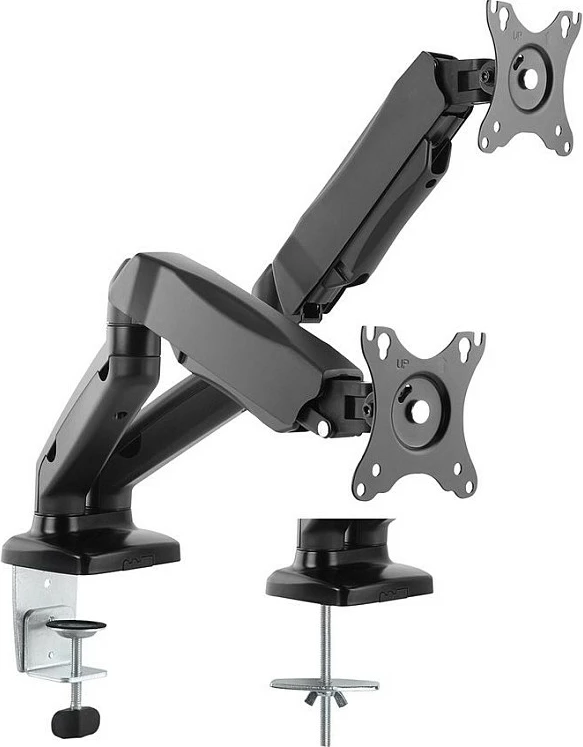 Krah mbajtës për 2 monitorë VALUE 17.99.1163, VESA 75x75/100x100, clamp tavoline, 6.5 kg, i zi