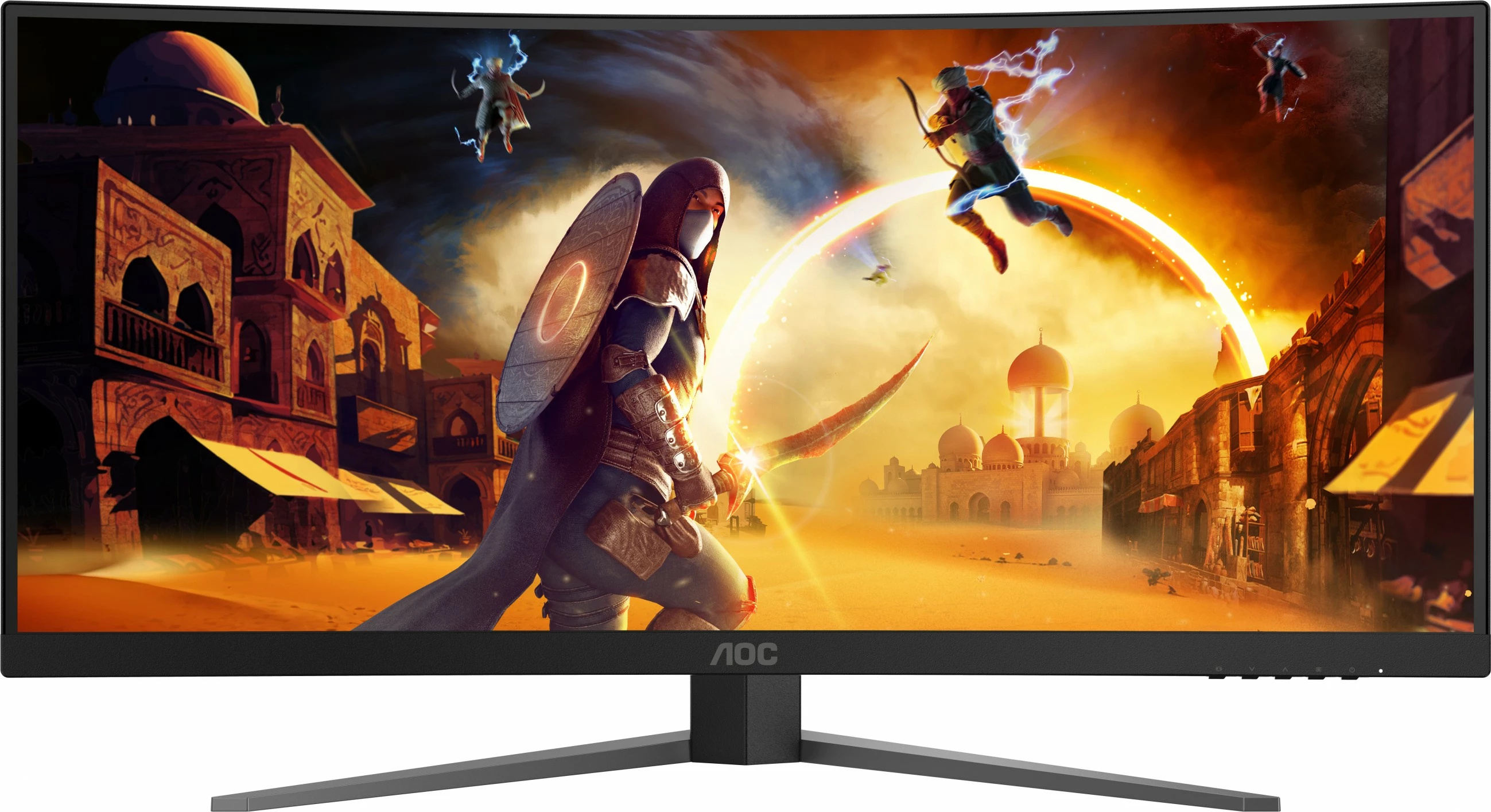 Monitor gaming AOC CU34G4, 34 inç, 180Hz, WQHD, i zi/kuq