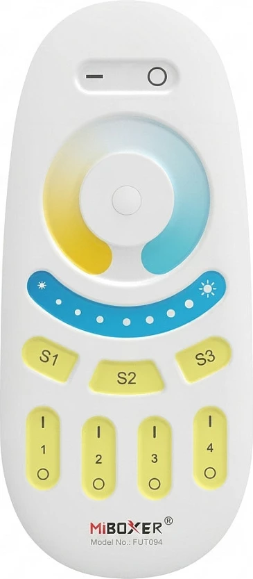 Telekomandë LED Miboxer FUT094, 4 zona, single color, e bardhë
