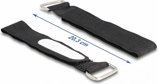 Lidhëse kabllosh me velcro DeLOCK 203x20mm, 5 copë, me etiketë, zezë