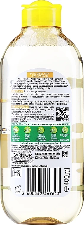 Ujë micellar Garnier Skin Naturals Vitamin C, 400 ml