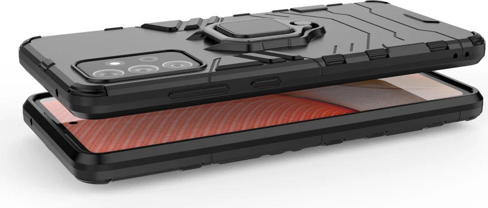 Mbështjellës Hurtel Ring Armor për Samsung Galaxy A72, me mbajtëse gishti dhe këmbë, Blu