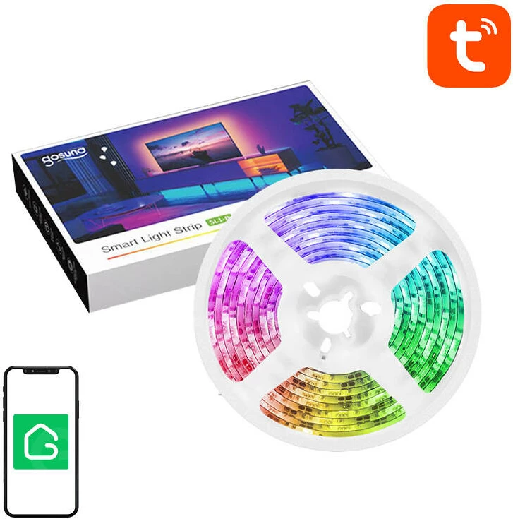 Shirit LED i mençur Gosund SL1, 2.8m, RGB, Wi-Fi