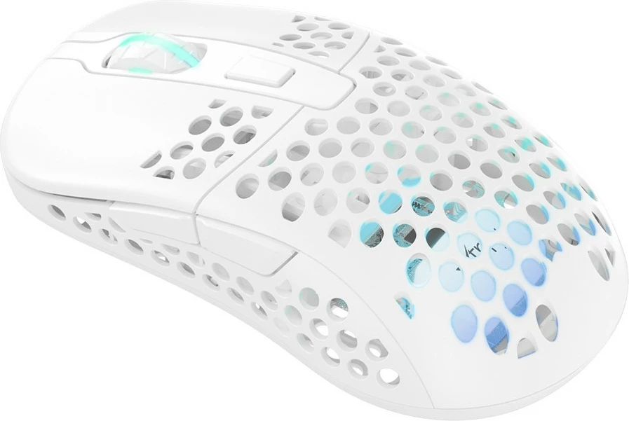 Maus Cherry Xtrfy M42 RGB, Ambidextrous, Optical, RF Wireless + USB Type-C, 19000 DPI, Bardhë