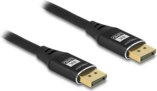 Kabllo DisplayPort DeLOCK 8K 60Hz 3m, e zezë