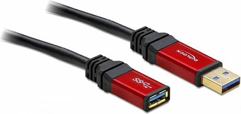 Kabllo zgjatëse USB DeLOCK 2.0m, USB-A mashkull në USB-A femër, USB 3.2 Gen 1, 5 Gbit/s, kuqe/zezë