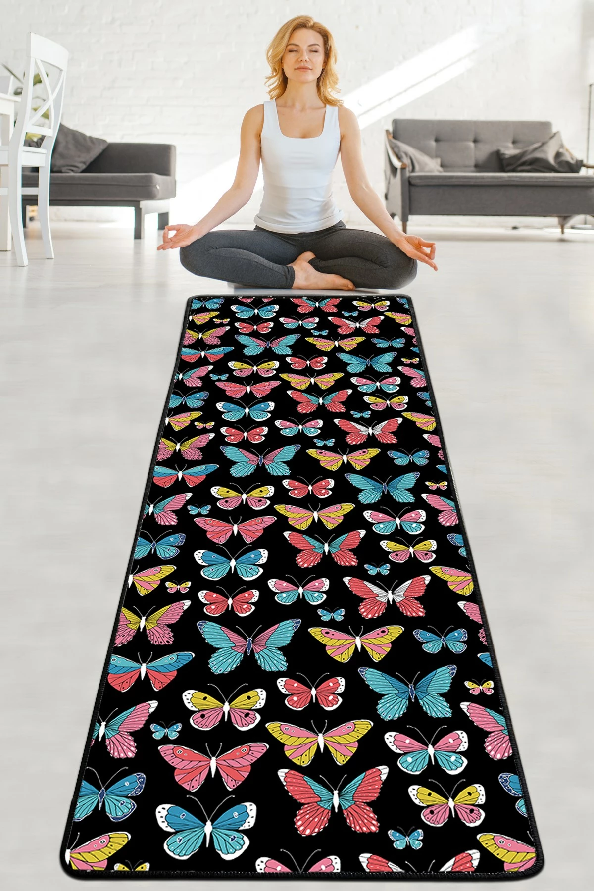 Qilim yoga Vital And Vivid, Fjaril, shumëngjyrësh, 60x200cm