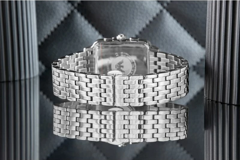Orë dore meshkujsh Emporio Armani Diego AR11751, argjend me të zezë, set me kuti