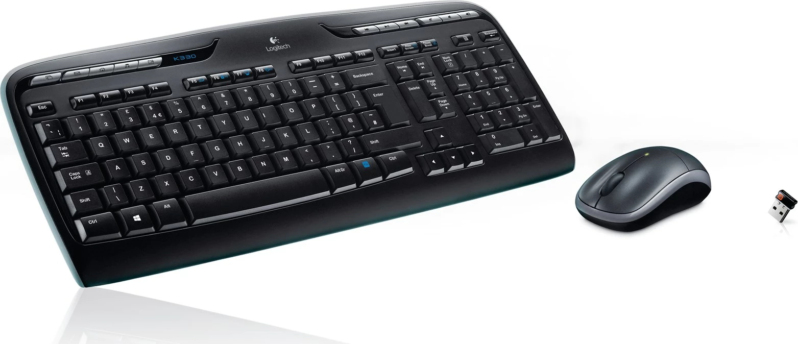 Set tastierë & maus Logitech MK330, wireless, i zi