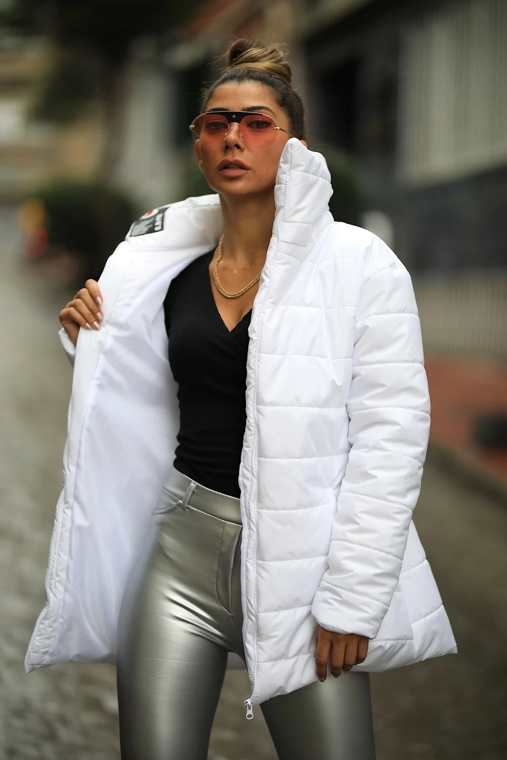 Jakne për femra Keyifli Moda, e bardhë