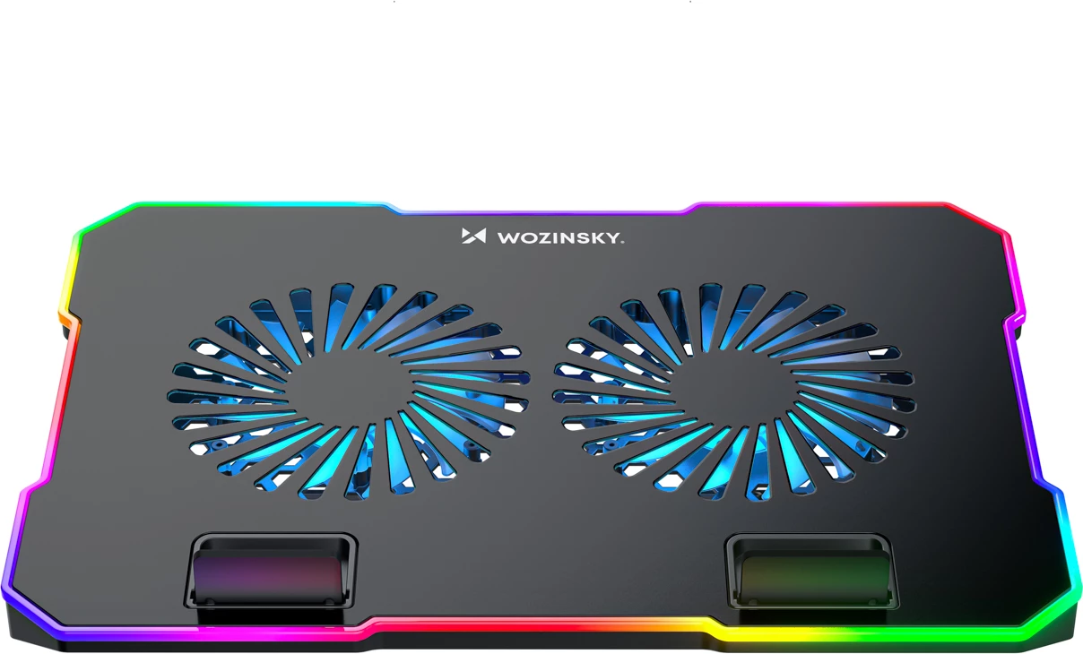Bazë ftohëse për laptop Wozinsky WDCX-A26 NitroCool, 9"-17", RGB, 2x ventilatorë, 2x USB 2.0, E zezë