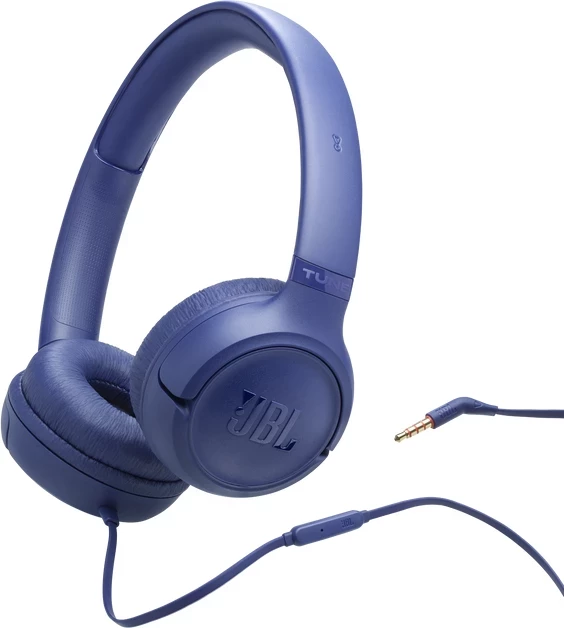 Kufje JBL Tune 530 me kabëll 3.5 mm, Pure Bass, me mikrofon, Blu