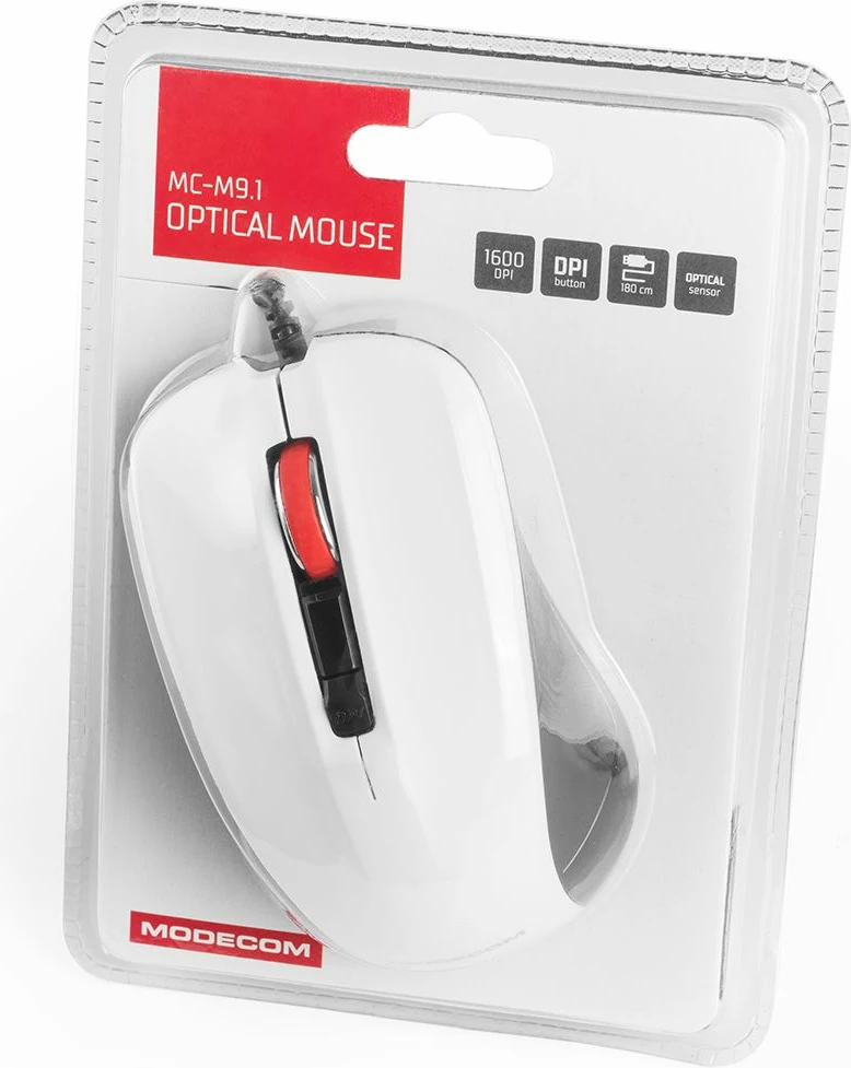 Maus Modecom MC-M9.1 USB 1600 DPI bardhë/zi