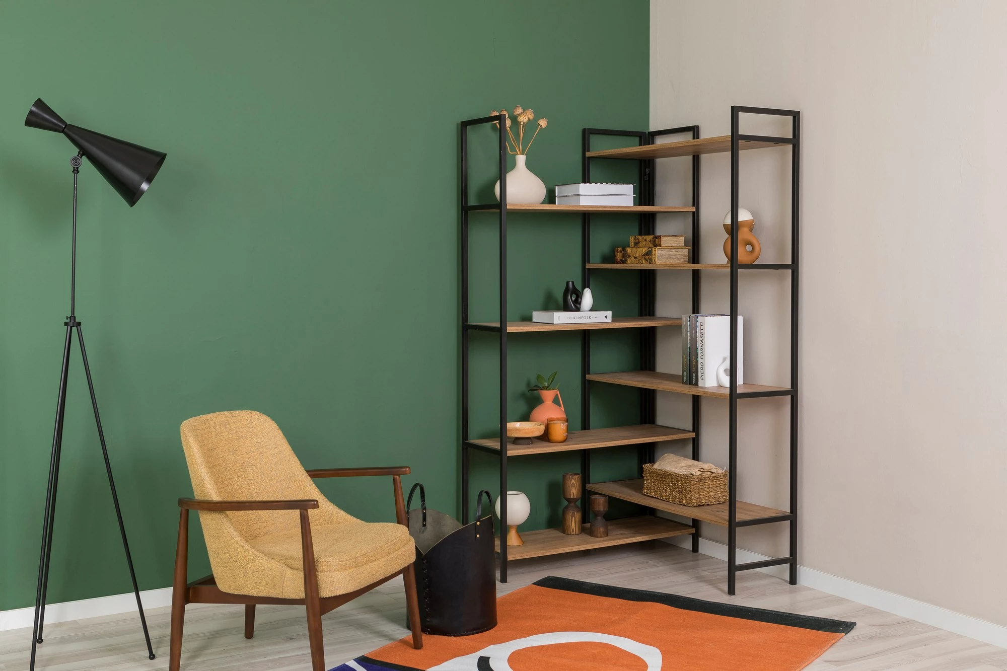 Raft librash Hanah Home, Edra Rafix, ngjyrë pishë Atlantike dhe e zezë