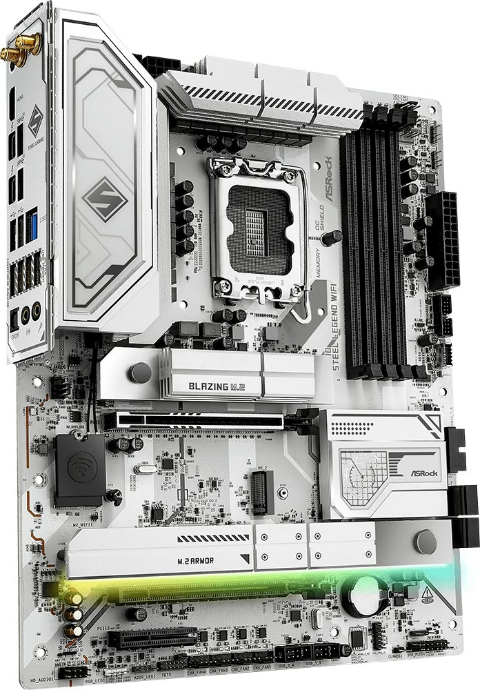 Pllakë amë, ASRock, Z890 Steel Legend WiFi, ATX LGA1851 Intel Z890 DDR5 PCIe 5.0 Wi‑Fi 7 Thunderbolt 4, set me 2 kabllo SATA dhe 2 antena