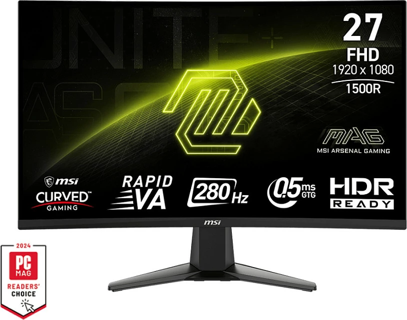 Monitor gaming MSI MAG 9S6-3CE01M-014, 27", FHD, 280Hz, 0.5ms, Curved 1500R, HDR, i zi