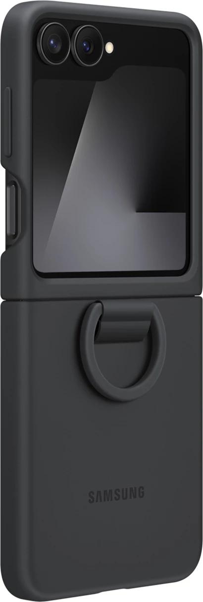 Mbështjellës Samsung Silicone Case për Galaxy Z Flip7 FE, i zi, me unazë