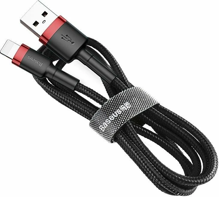 Kabllo Baseus Lightning-USB, e zezë dhe e kuqe