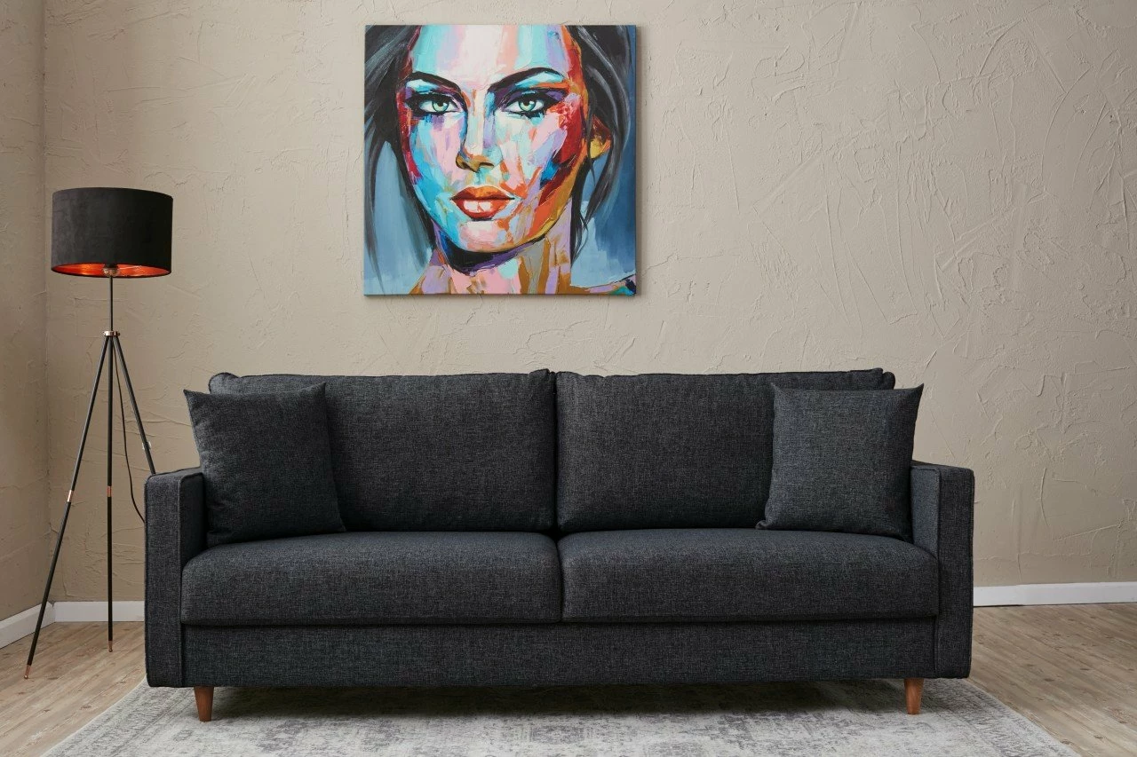 Divan treshe, ngjyrë antracit, Atelier del Sofa, Eva