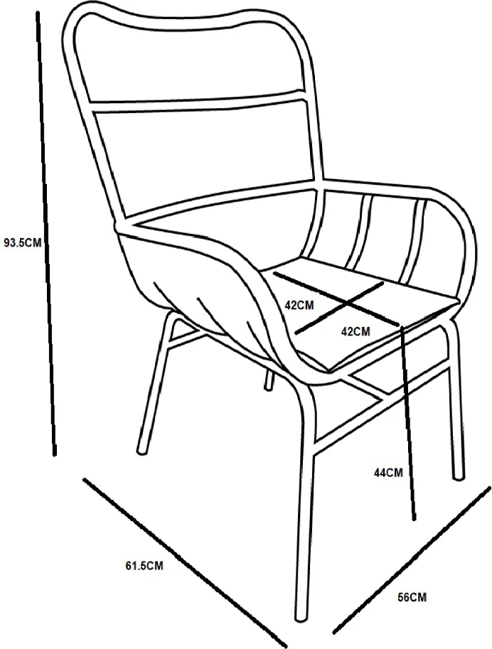 Karrige Nera, e zezë, 65x70x94