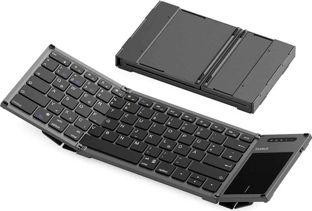 Tastierë për tablet inateck Tablet Keyboard QWERTZ, Bluetooth 5.3, me touchpad, USB-C, e zezë