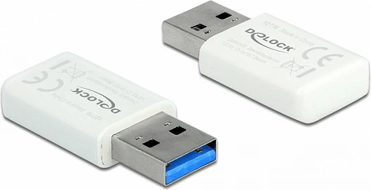 Adapter WiFi USB DeLOCK Dual Band AC867+N300, USB 3.2 Gen 1, i bardhë