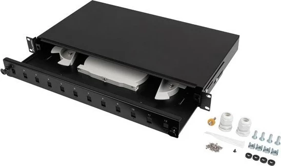 Kasë rrjeti LANBERG 1U 19 inch, 12xSC Simplex / 12xLC Duplex, e zezë