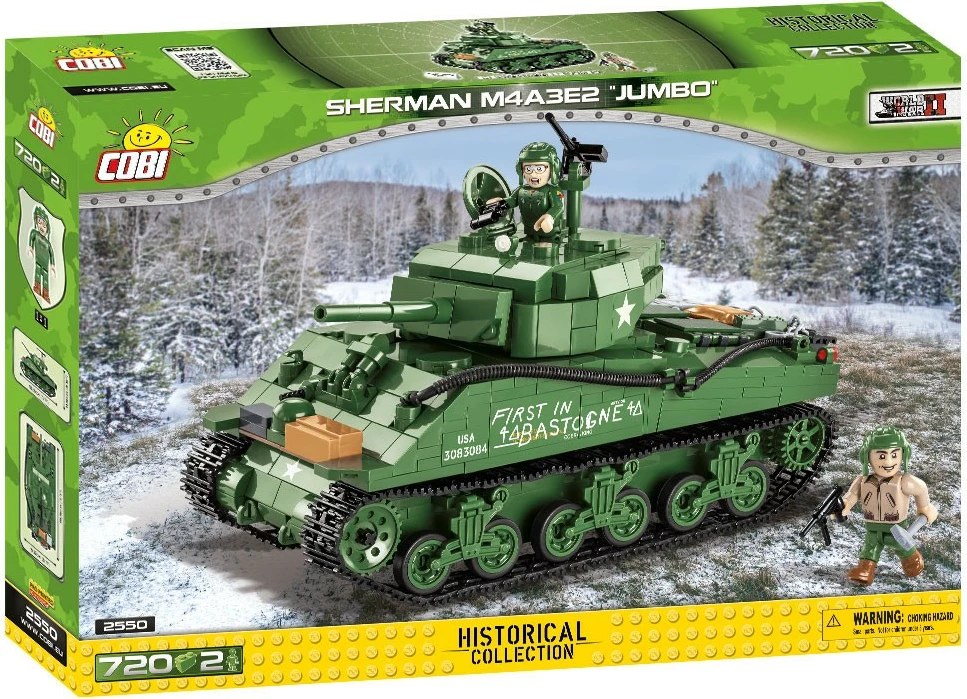 Set blloqe ndërtimi Cobi Sherman M4A3E2 Jumbo, 720 pjesë, me 2 figura, Jeshile