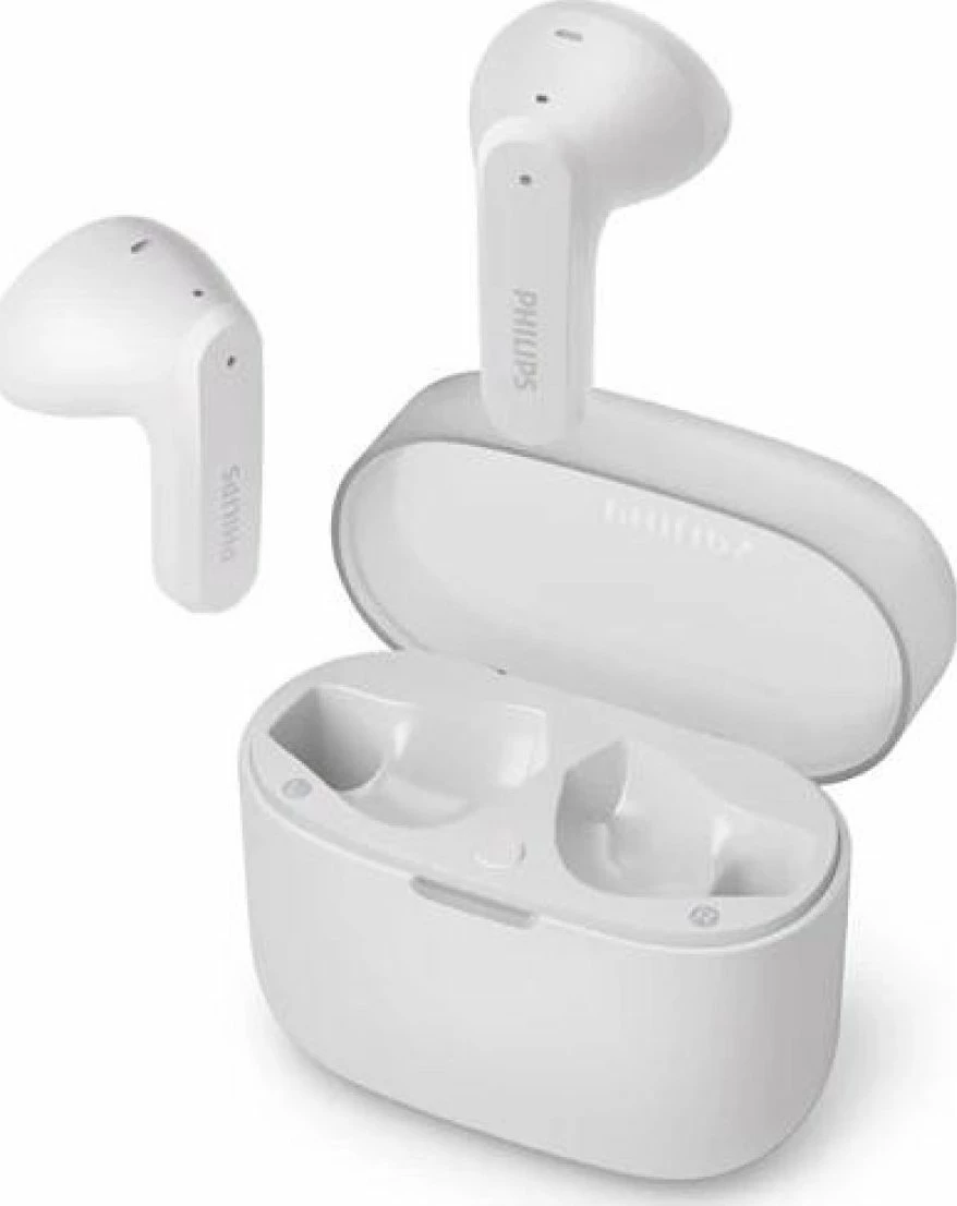Kufje Philips TAT2139WT/00 true wireless, Bluetooth 5.3, ANC, 28h bateri, IPX4, me kuti karikimi, të bardha