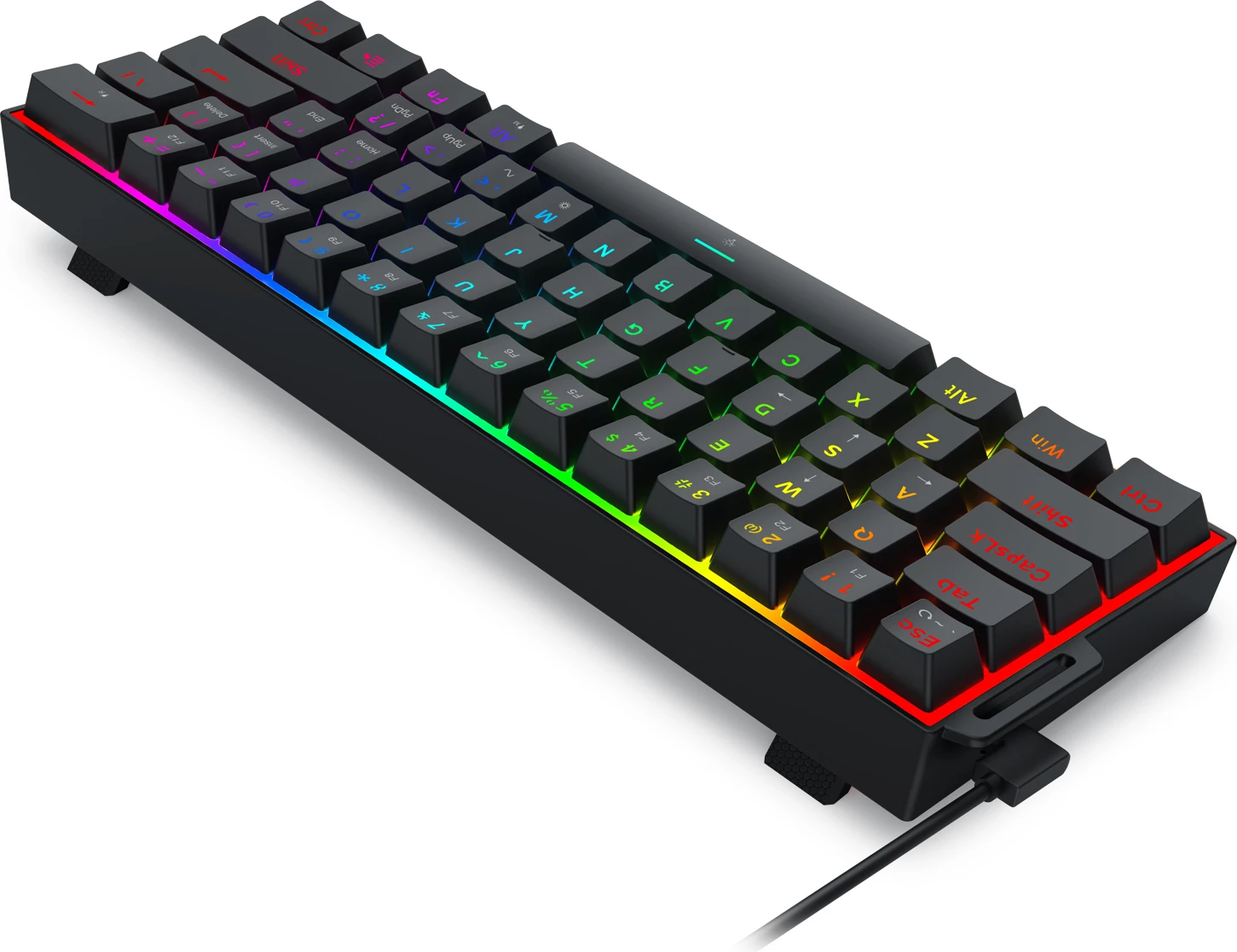 Tastierë gaming me kabllo Redragon Fizz Magnetic Plus K617RGB-MP, Hall Effect, 60% (61 taste), 8000Hz, RGB, USB-C e heqshme, e zezë