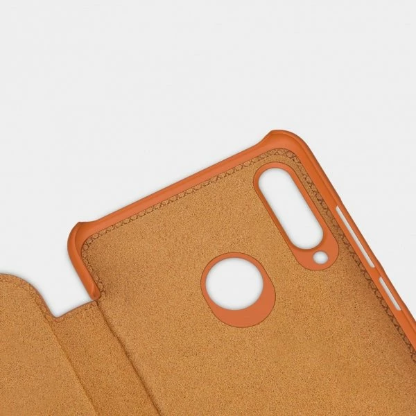 Mbështjellës flip NILLKIN QIN për Huawei P40, lëkurë origjinale, kafe