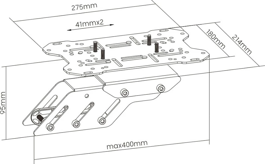 Mbajtëse Oplite për aksesorë Simracing & Flightsim, çelik, e zezë