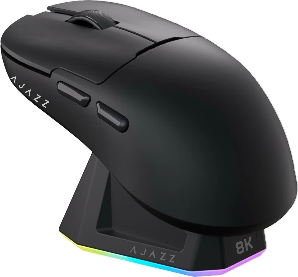 Maus pa kabllo Ajazz AJ159 Pro, PAW3395, 26000 DPI, 8000 Hz, me docking, i zi
