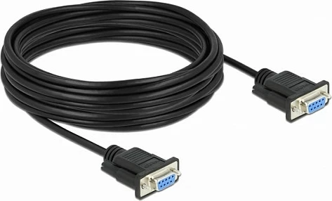 Kabllo seriale RS-232 DeLOCK DB-9 femër–femër Nullmodem, 10 m, e zezë