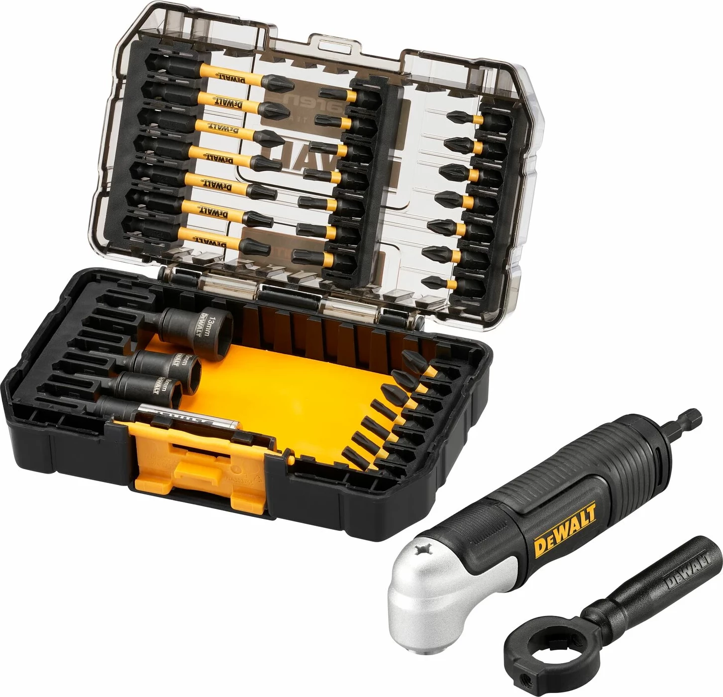 Set bitash dhe adapter këndor 90° DeWalt DT70782, 33 copë, McLaren Edition