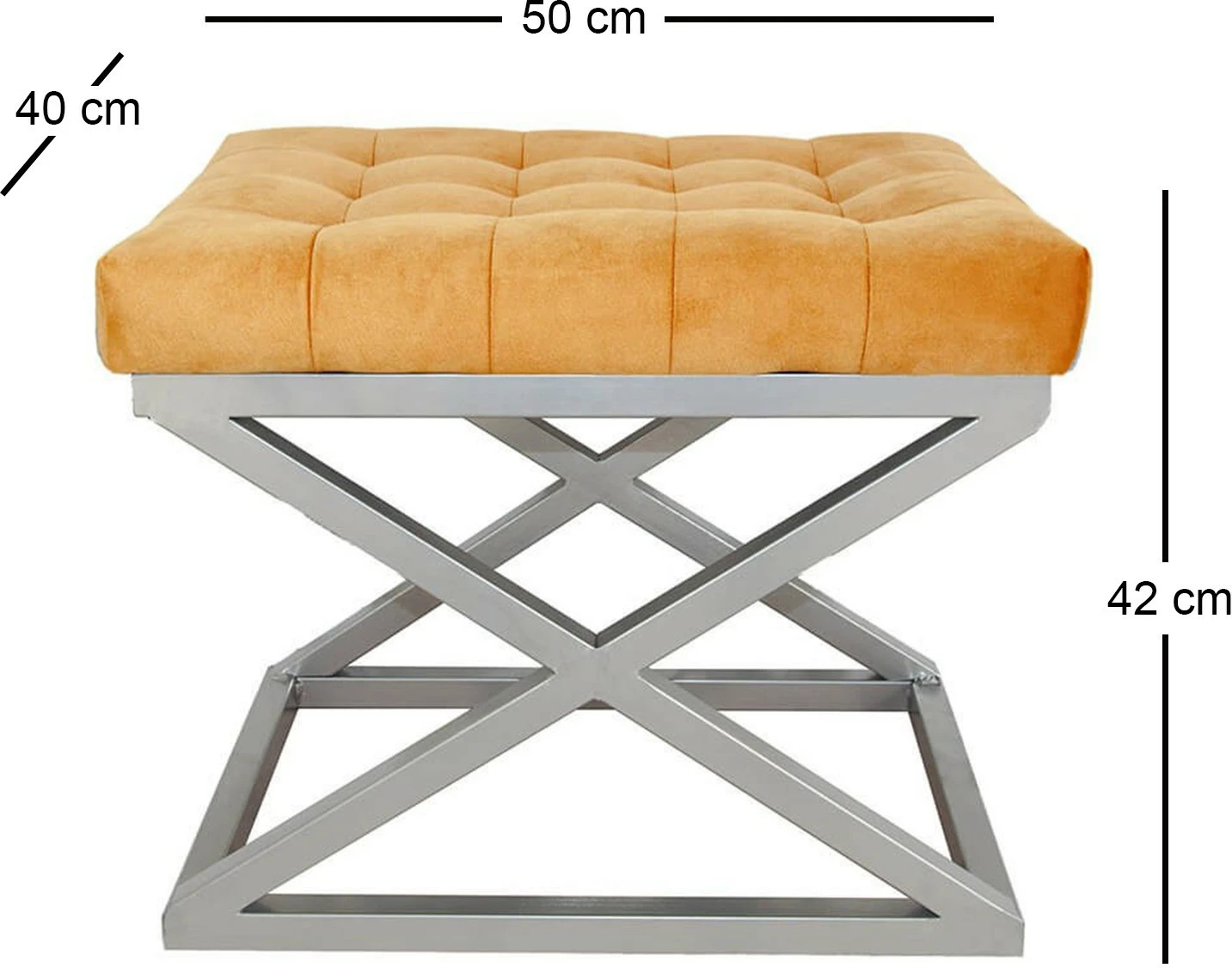 Puf Atelier del Sofa, ngjyrë argjendi dhe portokalli, Capraz