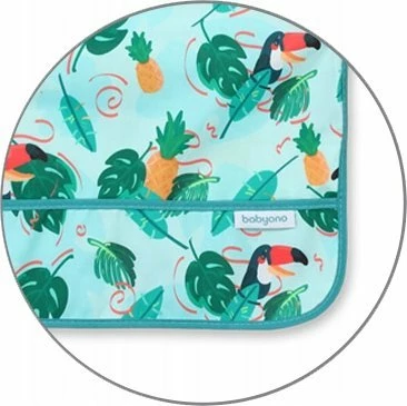 Përparëse ushqimi me mëngë të gjata BabyOno 1476/02 Toukans 74 x 36 cm, e papërshkueshme nga uji, 1 copë, shumëngjyrëshe