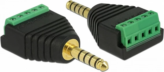 Adapter jack 4.4 mm DeLOCK 65948 në terminal block, Plug and Play, zi/jeshile