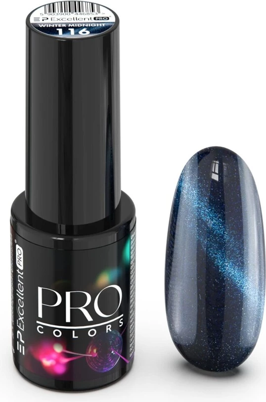 Llak për thonj për femra Excellent PRO Pro Colors CatEye Hybrid 116 Winter Midnight, 7g