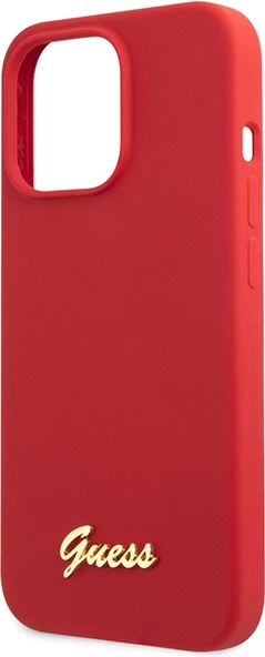 Mbështjellës Guess GUHCP13XLSLMGRE për iPhone 13 Pro Max 6.7", silikon, e kuqe