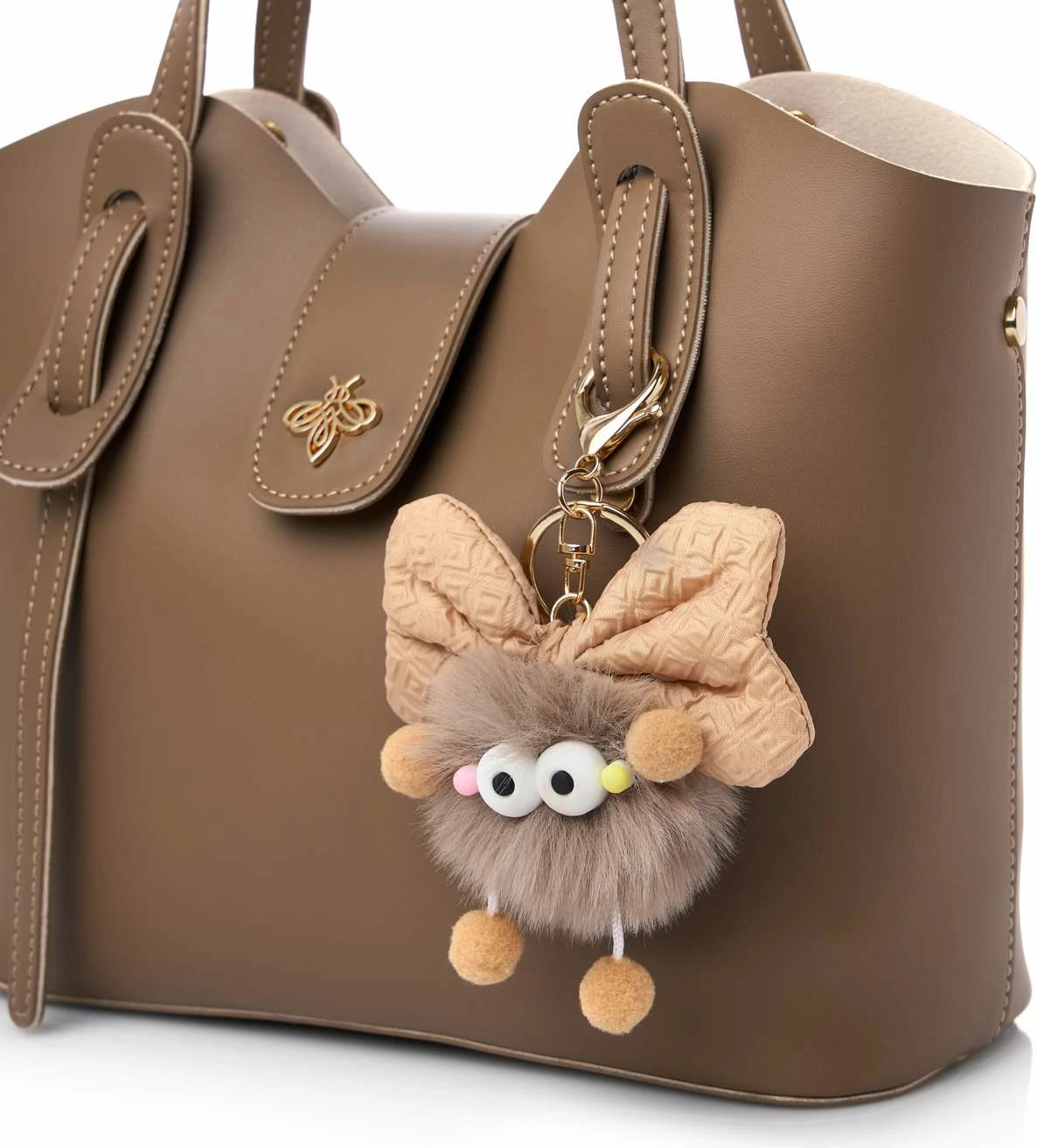 Çantë supi Lucky Bees, ngjyrë celeste-mink